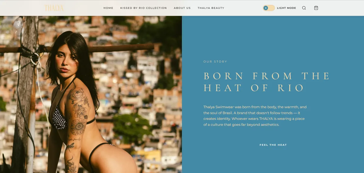 Seção Born from the heat of Rio em modo claro